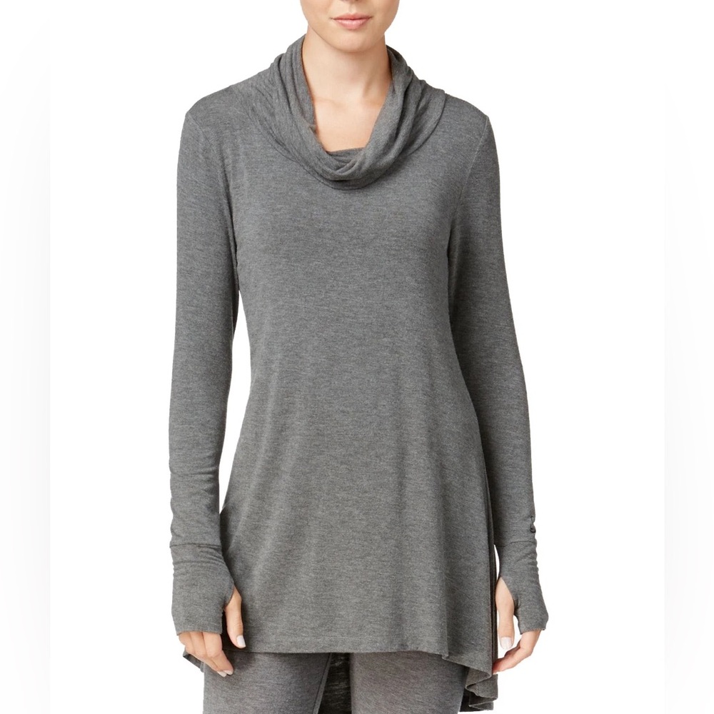 Cuddl Duds - Women's (M) Softwear Stretch Cowl-Neck Tunic Top, Grey Gray Shirt